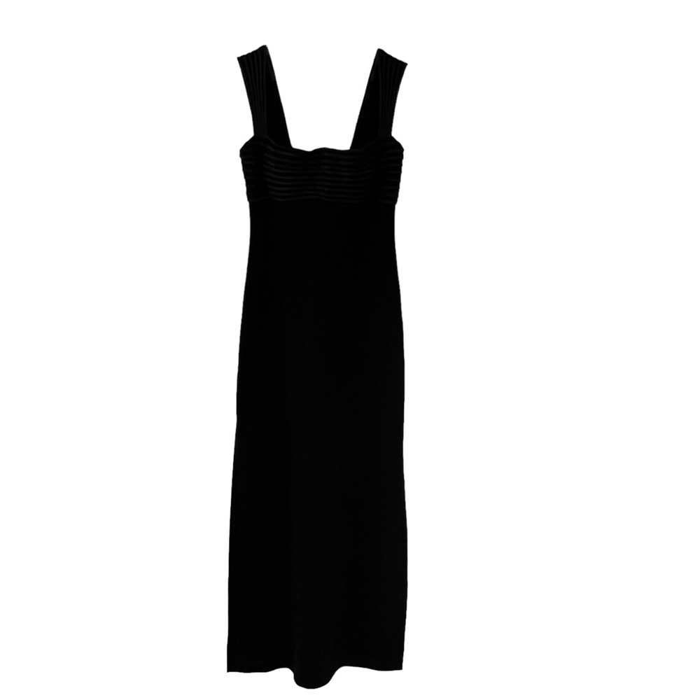 TADASHI FOR SAKS FIFTH AVENUE BLACK GOWN WITH SIDE SLITS